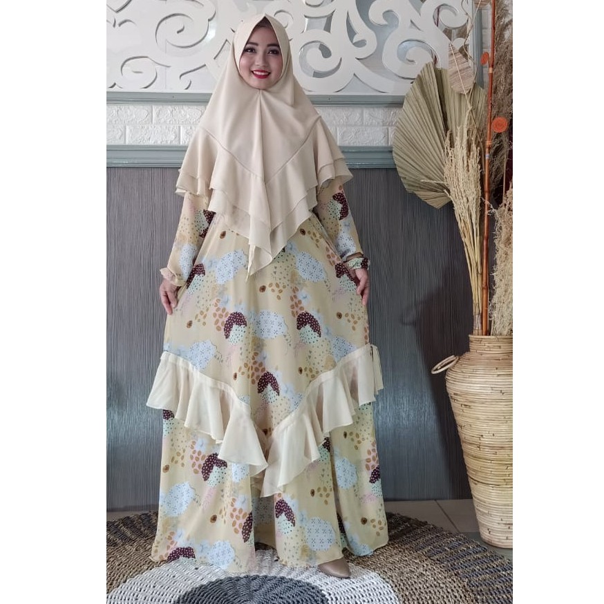 Gamis SYARI RAHAYU ceruty babydoll original laila brand original pesta modis best seller premium