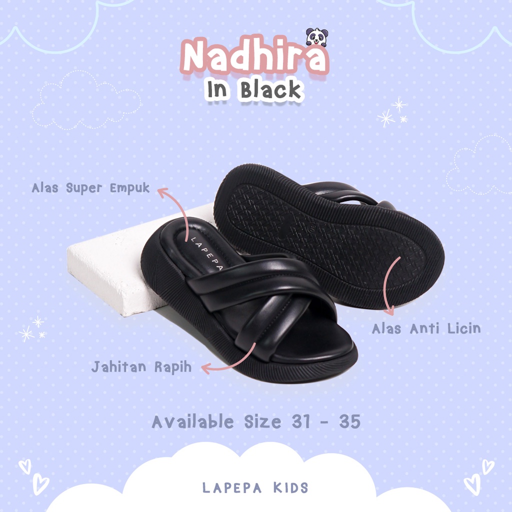 AVLINSTORE - tipe NADHIRA kids Sandal Platform Anak Perempuan Usia 2 sampai 10 Tahun Empuk Anti Selip