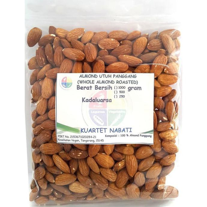 

1000Gr Roasted Almond - Kacang Almond Kupas Panggang - Oven - Matang - Mentarieka_Shop