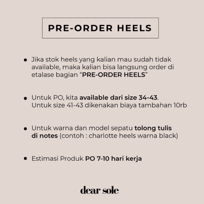 [DEAR SOLE] CALLIE HEELS / HEELS WANITA / HEELS JEPIT 5cm