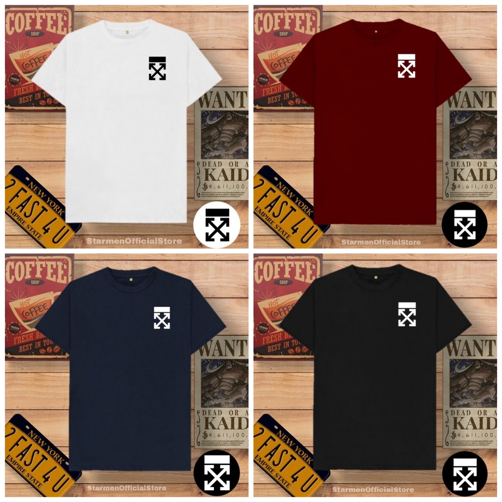 Kaos Distro Unisex OFF WHITE Katun Combed 30s / sablon polyflex /polyflex premium / Pakaian Pria Wanita Atasan Cowok Cewek /kaos kekinian / kaos viral / tshirt tumbrl tee basic /SIZE M , L , XL , XXL / kaus oblong oversize kaos murah best seller ready