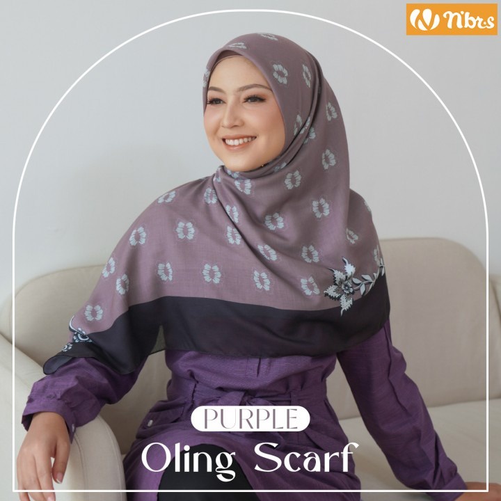 Nibras Hijab Oling Scarfr Bahan Ultra Voal Jilbab Motif Cantik by NBRS