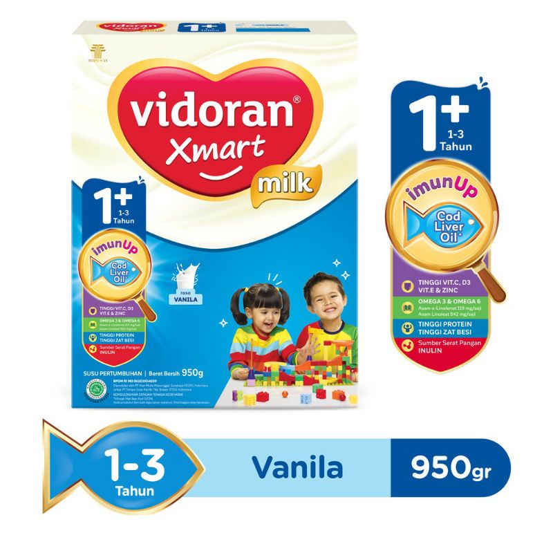 Vidoran Xmart 1+ Susu Formula Imun Up 2x950gg (1900gr)