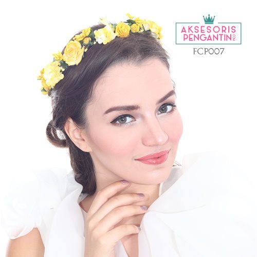 [READY STOK] FLOWER CROWN MAHKOTA BUNGA BANDO WANITA HAIRPIECE KUNING FCP007