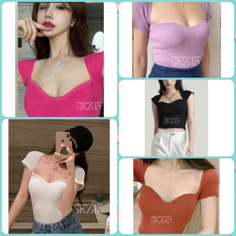 SKZ15 ~ Crop Top Import Korea / Atasan Wanita Crop / Crop Top Kekinian / Crop Wanita Korea / Indry C