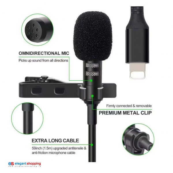microphone mic clip on lavalier JH-041-A lightning for iphone