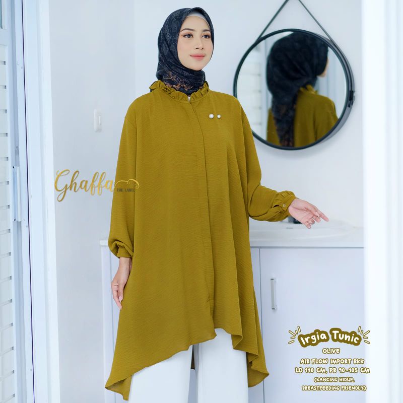 IRGIA TUNIC BY GHAFFA THE LABEL // TUNIK MUSLIMAH // Jumbo wanita polos airflow