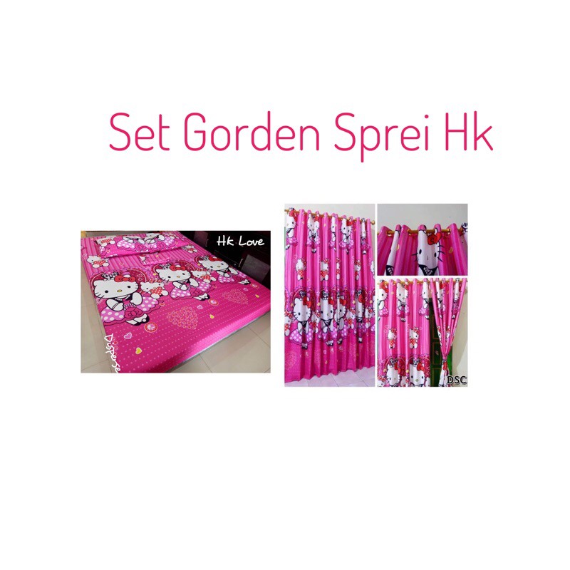 SET GORDEN SPREI HELLO KITTY LOVE