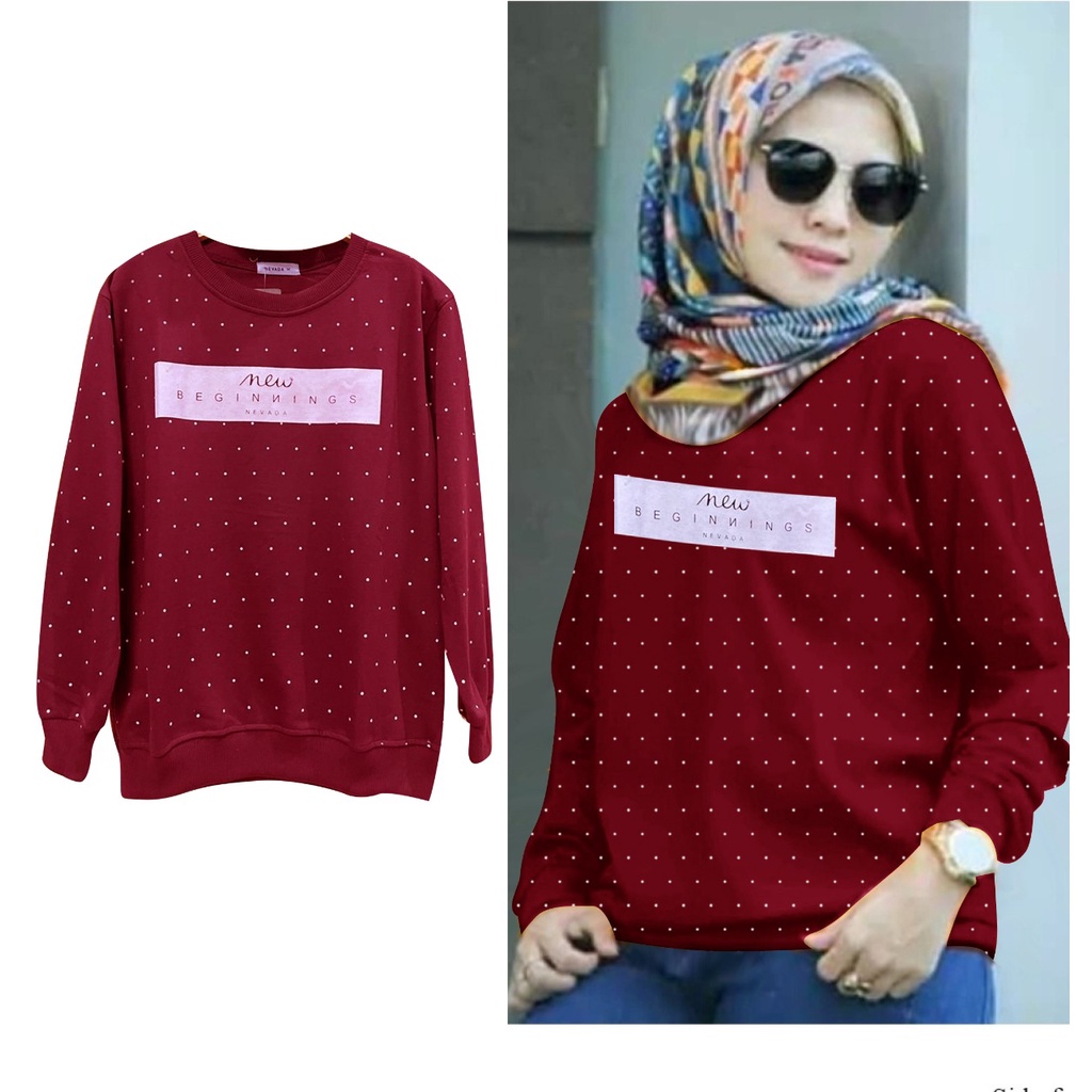 BLOUSE BEGINS 3 UKURAN L/XL/XXL JUMBO ATASAN WANITA MUSLIMAH /BLUS TERARU GOOD QUALITY-MARON