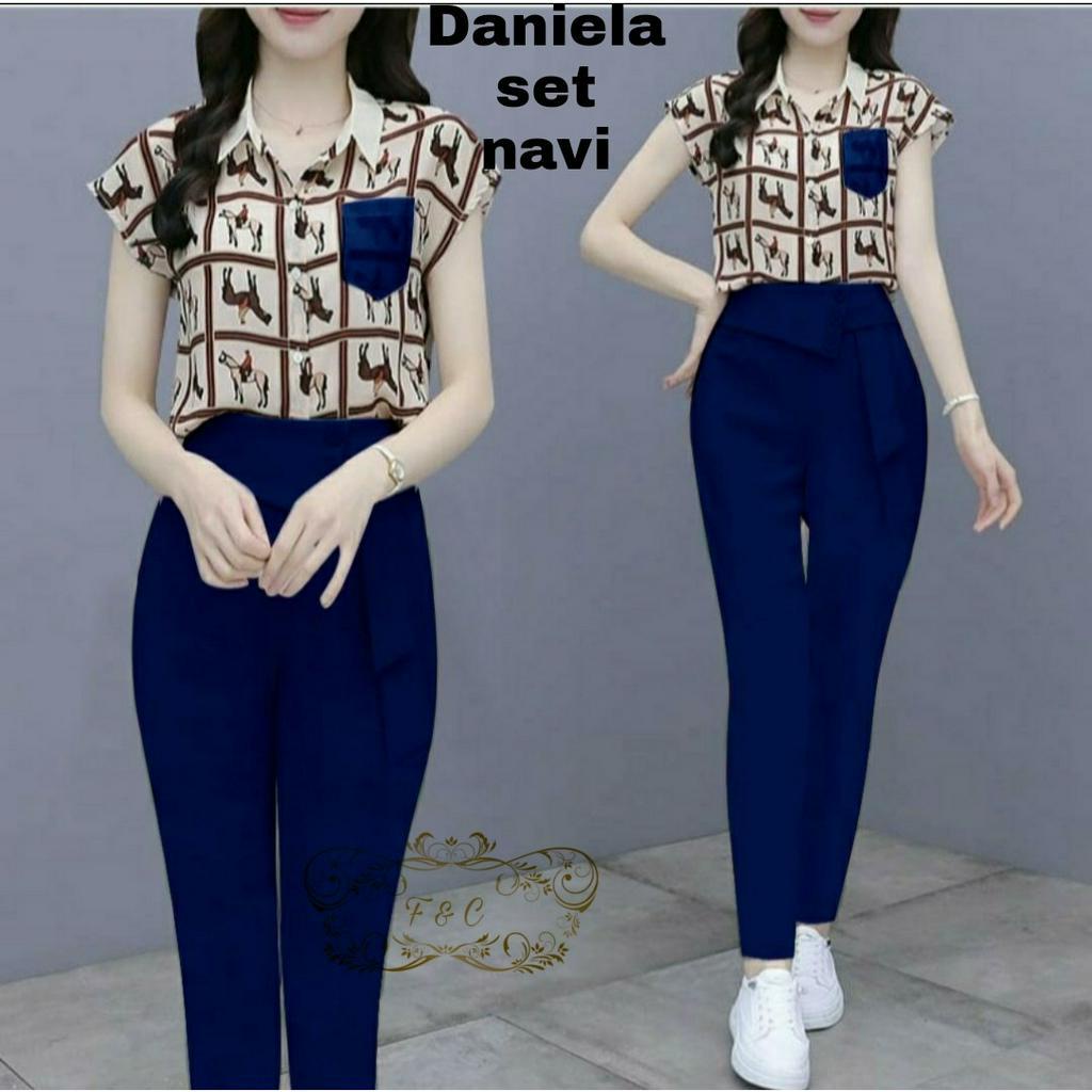 feodora fashion /  Set Daniela / Setelan wanita / Setelan Korea / Setelan OOTD / Kemeja Wanita (GOOD QUALITY)