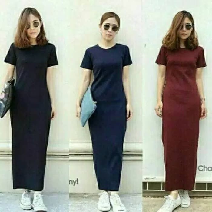 Promo!!!!Dress Elsa Plain Maxi Baju Atasan Wanita Blouse Rok