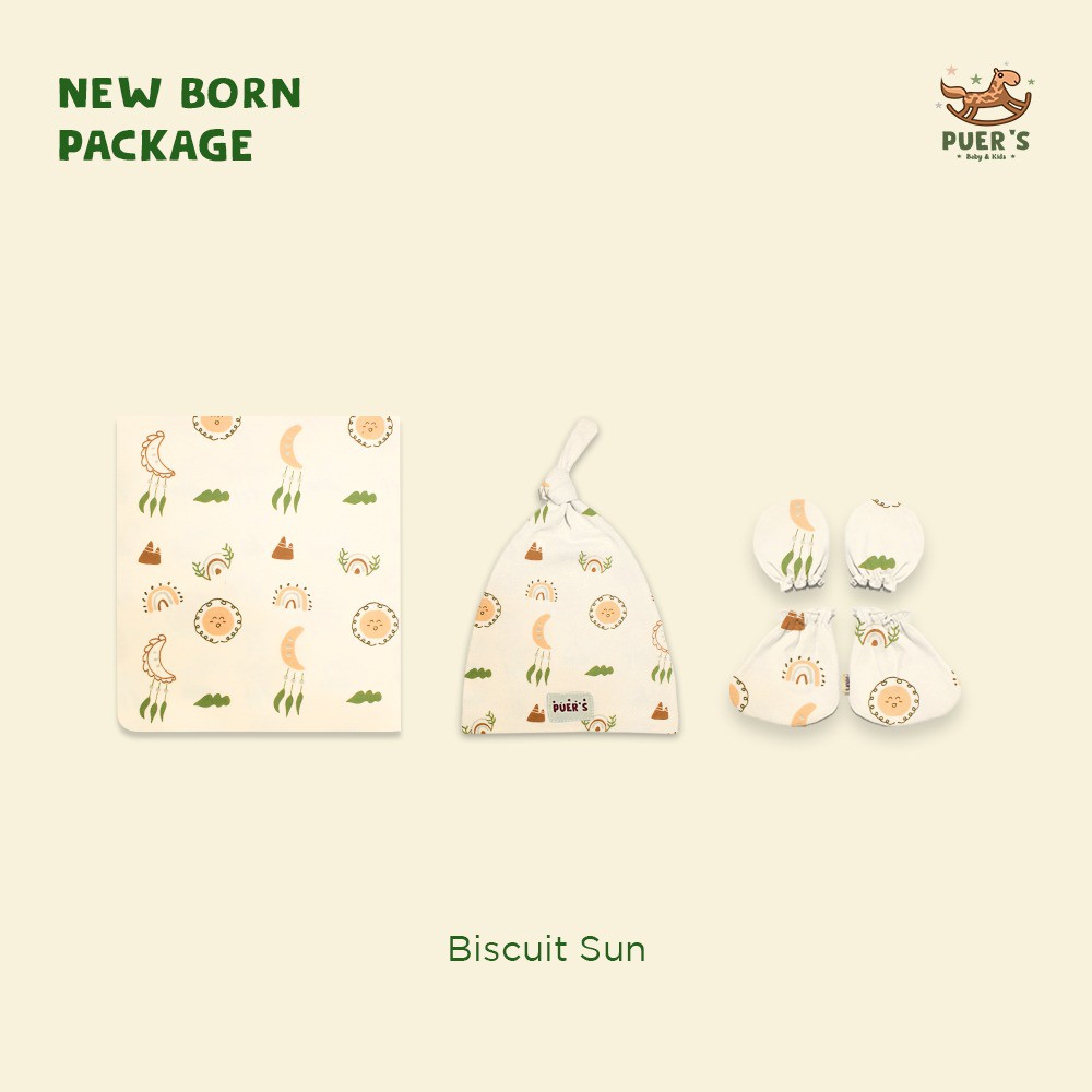 NEWBORN PACKAGE (SWADDLE SET) BISCUIT SUN