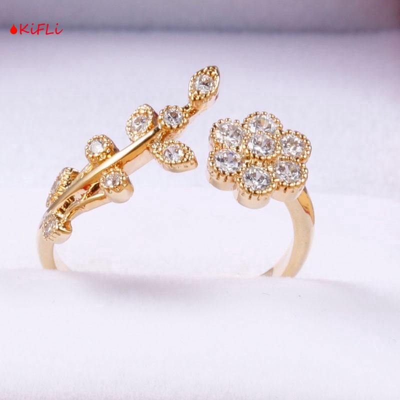 Perhiasan Wanita Cincin Wanita,Mini Bisa Disesuaikan Berlapis,Emas Model Bunga Untuk Hadiah