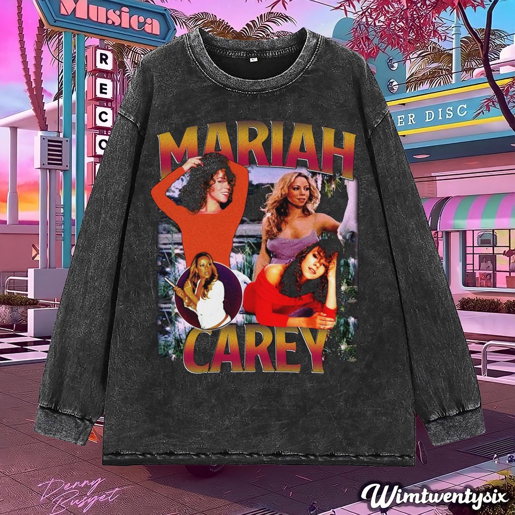 longsleeve | kaos oversize | oversize washing | t-shirt oversized | bootleg mariah carey vintage tee
