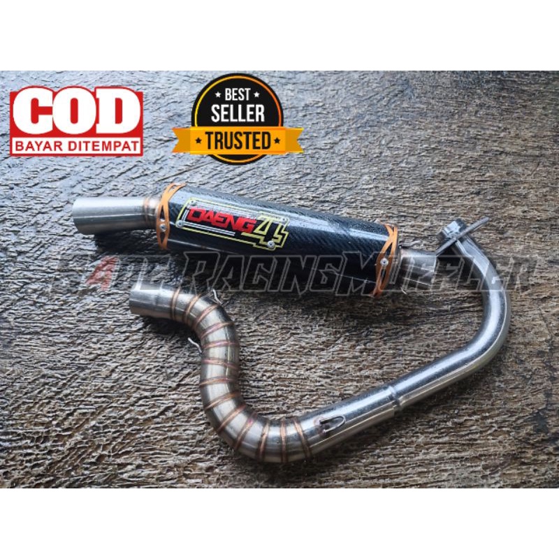 knalpot daeng karbon mio sporty,mio j,miogt,soul,soul GT,vario,beat,scoopy,inlet 38mm