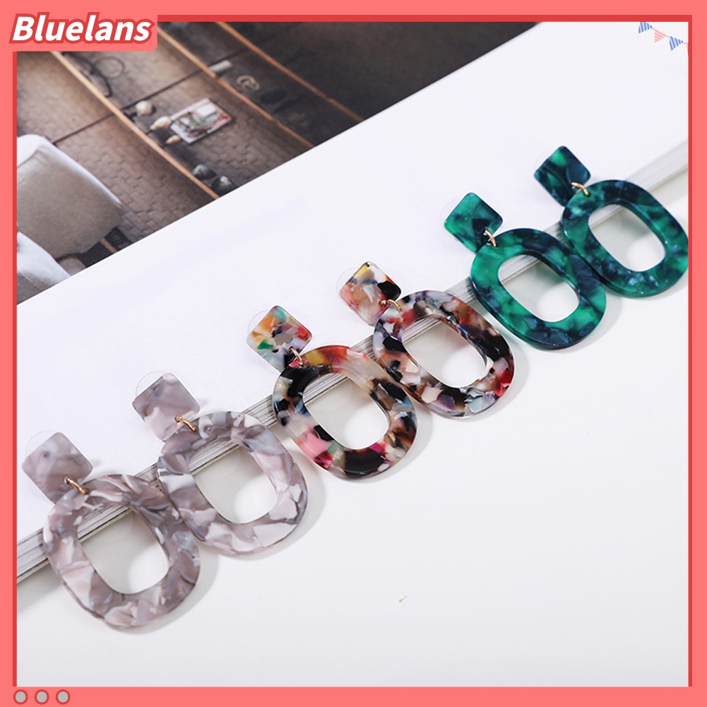 Anting Stud Bentuk Lingkaran Geometris Model Hollow Untuk Wanita