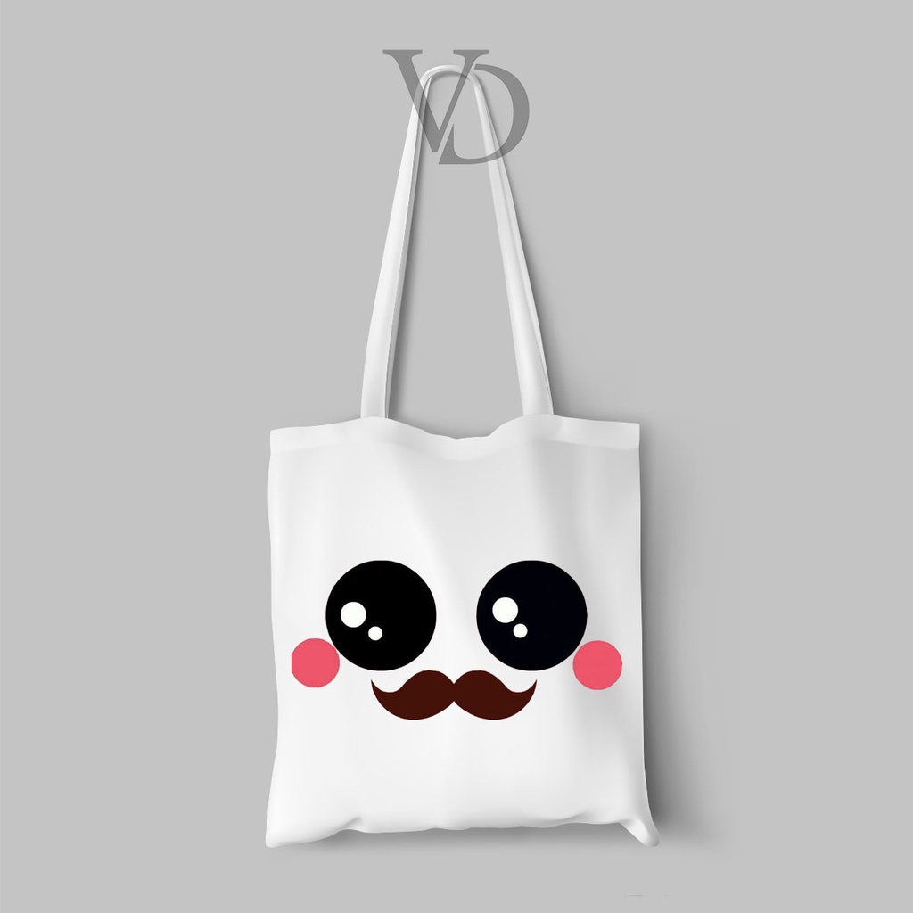 tote bag kanvas gambar mata aestetic / tas belanja lucu