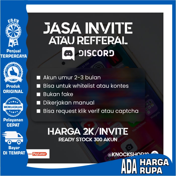 Jual Obral  Murah Jasa Referral Invite Member Discord Untuk Airdrop #Sd1122 Premium Bergaransi