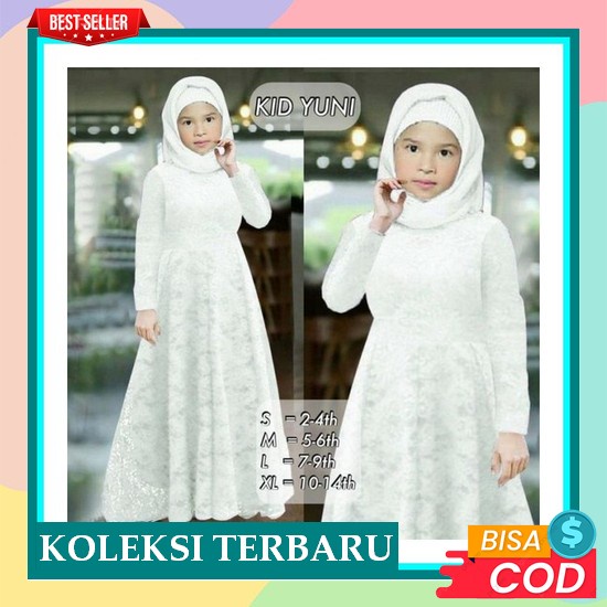 Baju Gamis Anak Perempuan Terbaru 2022 Model Kekinian Edisi Lebaran Pesta Kondangan Bahan Brokat Uku