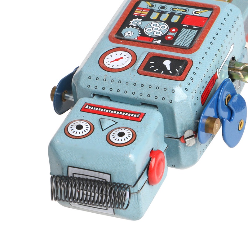 Mary Vintage Mekanik Clockwork Wind Up Walking Robot Tin Mainan Anak Hadiah Koleksi