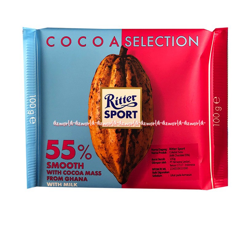 Ritter Sport Cocoa Selection 100gr Smoothe With Cocoa Coklat Cokelat Kokoa Riter Sport