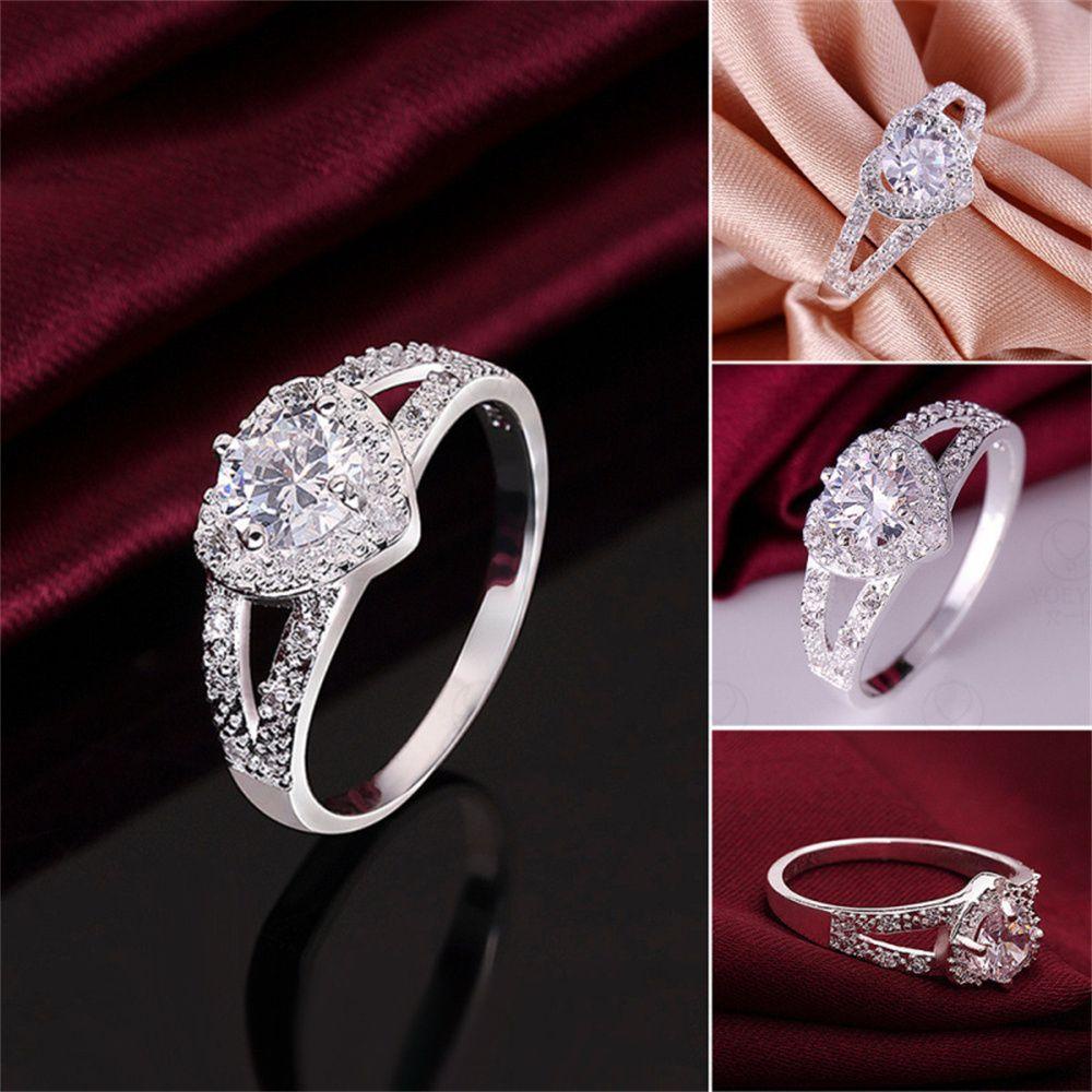 Lily Perhiasan Cincin Wanita Zirkon Biru Perhiasan Fashion Zircon Stone Rings