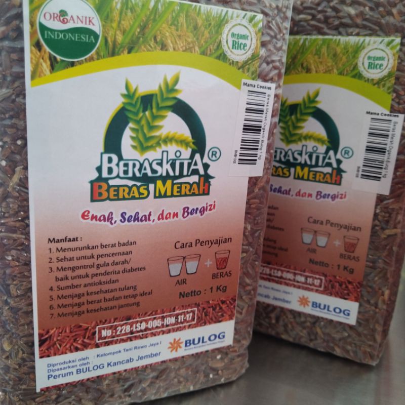 Beras Merah Anik Beraskita Bulog 1 Kg Anic Red Rice Indonesia