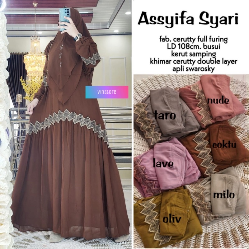 Gamis Syari Cerutty • ASSYIFA SYARI BY VINSTORE SOLO
