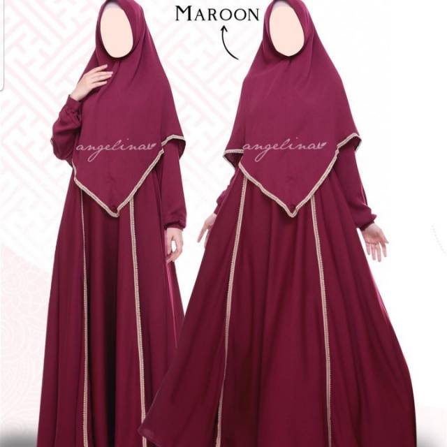 Set Hamidah Dress dan HasnaLace Khimar By Atelier Angelina