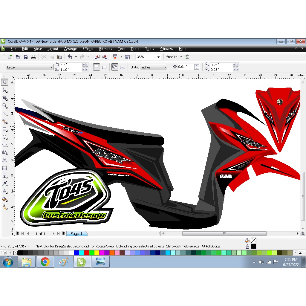 Sticker striping Mio MX 125i xeon karbu xeon rc