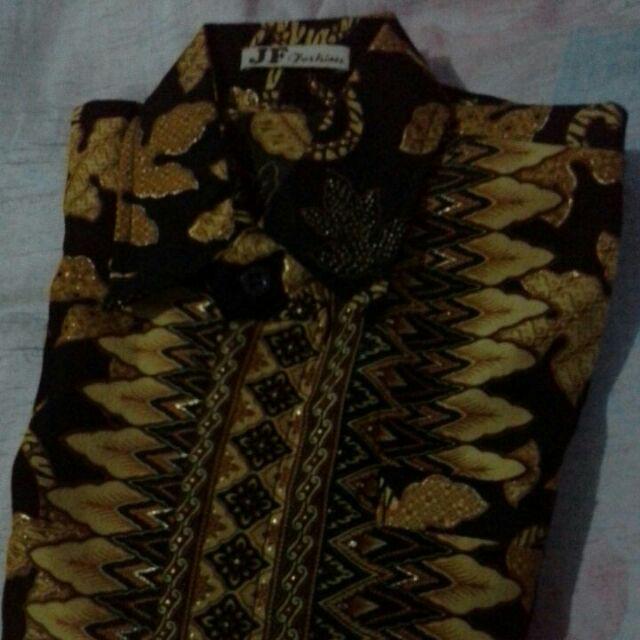 Kemeja Anak Batik Daun Paya Gold