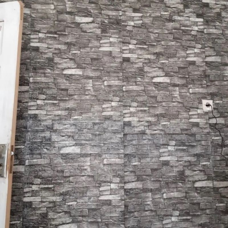 wallpaper foam premium 3D permukaan timbul motif batu alam klasik