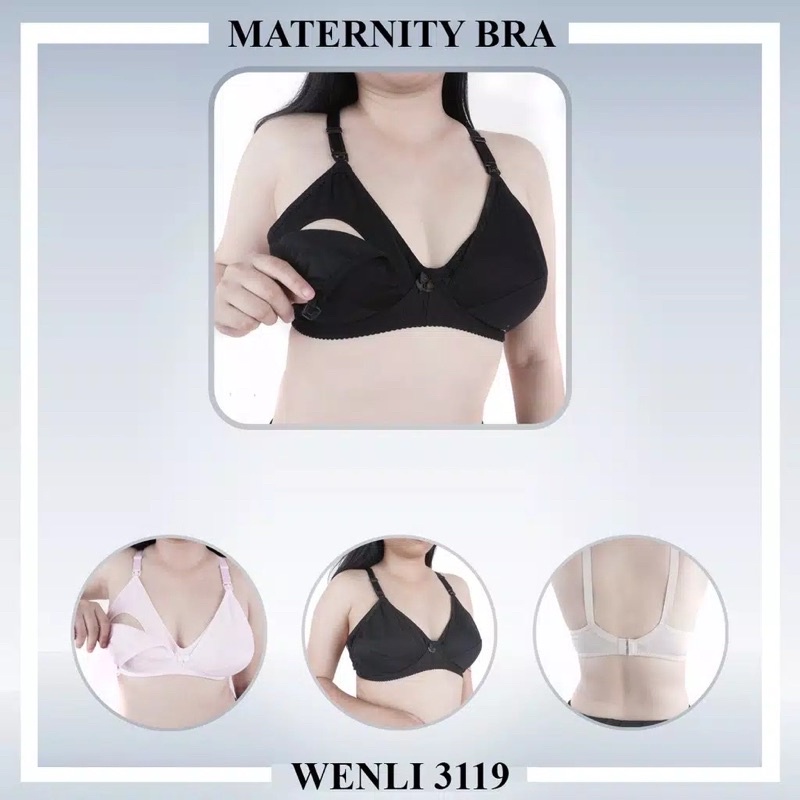 WENLI BRA BH MENYUSUI 3119 I TANPA KAWAT | CUP B | TANPA BUSA | SIZE 36 - 42