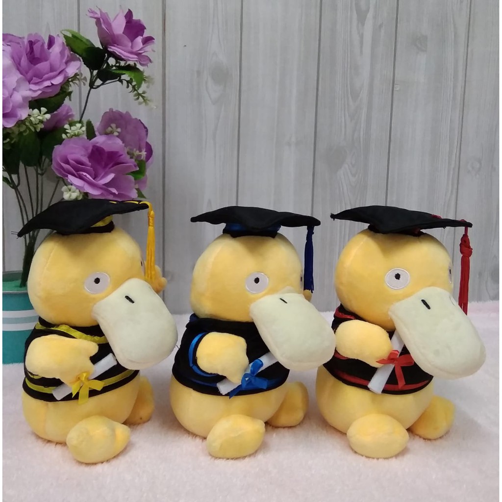 Boneka Wisuda Bebek Psyduck Toga 19cm Teman pokemon graduation/Boneka Toga/Kado Wisuda