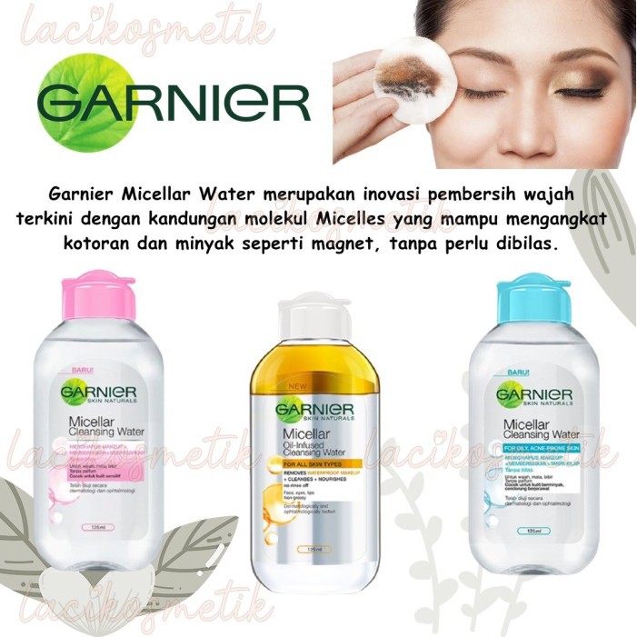 ✨LACIKOSME✨ GARNIER MICELLAR WATER BLUE PINK OIL INFUSED SKINCARE -PEMBERSIH WAJAH