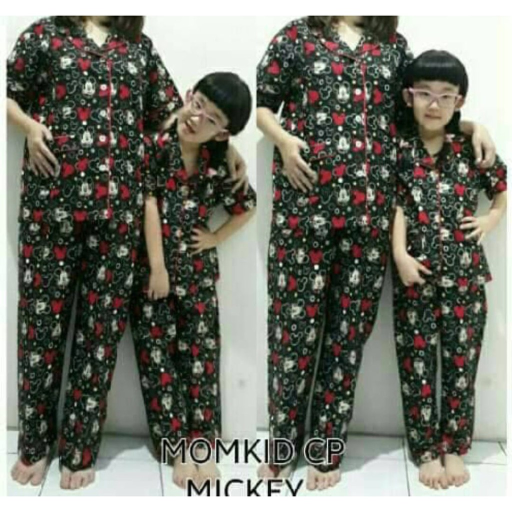 Piyama Baju Tidur Bisa couple ibu &amp; anak motif miki tikus