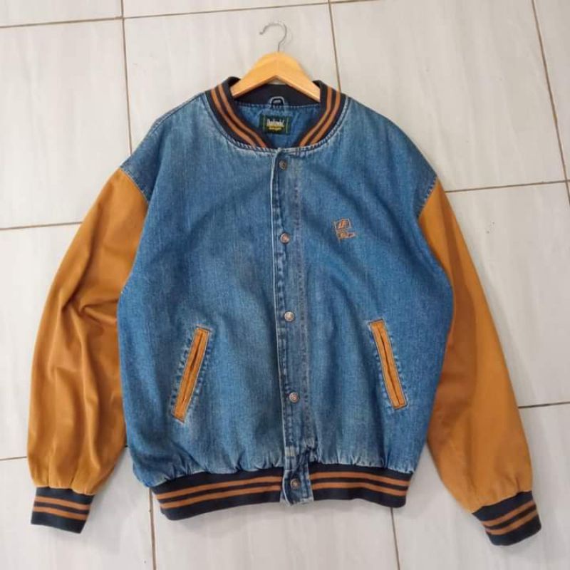 varsity denim . jaket denim . Dunbrooke vintage denim varsity