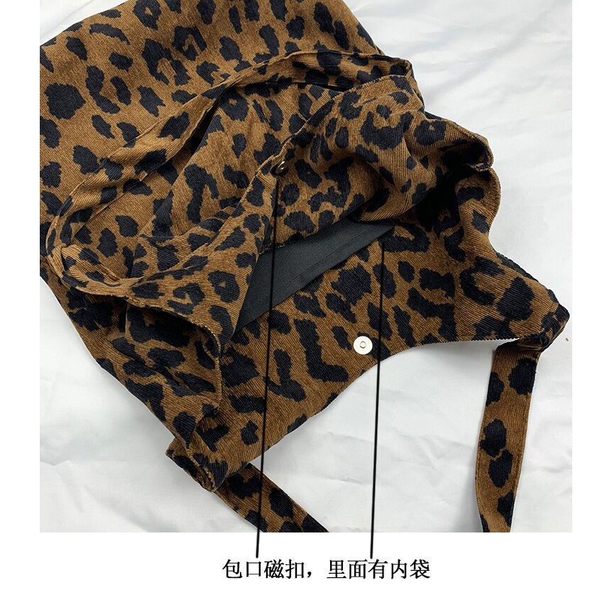 TC-19 tas kanvas canvas wanita import korea jepang bahu shopping bag leopard macan