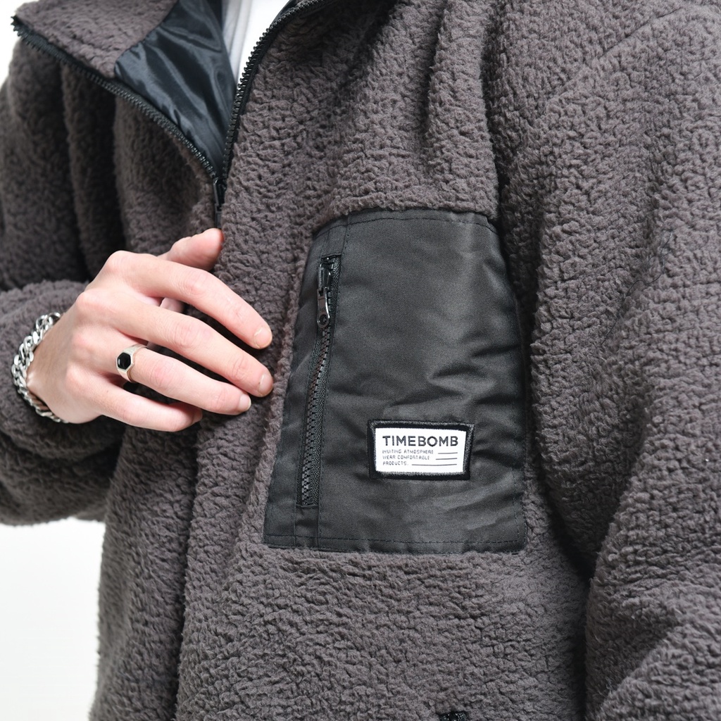 TIMEBOMB | SHERPA JACKET | NEGATIVE GREY