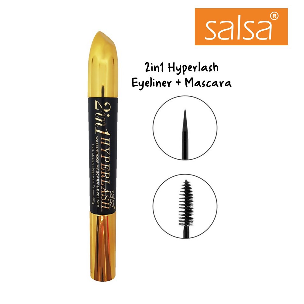 SALSA 2in1 Hyperlash Waterproof Mascara Eyeliner Original BPOM