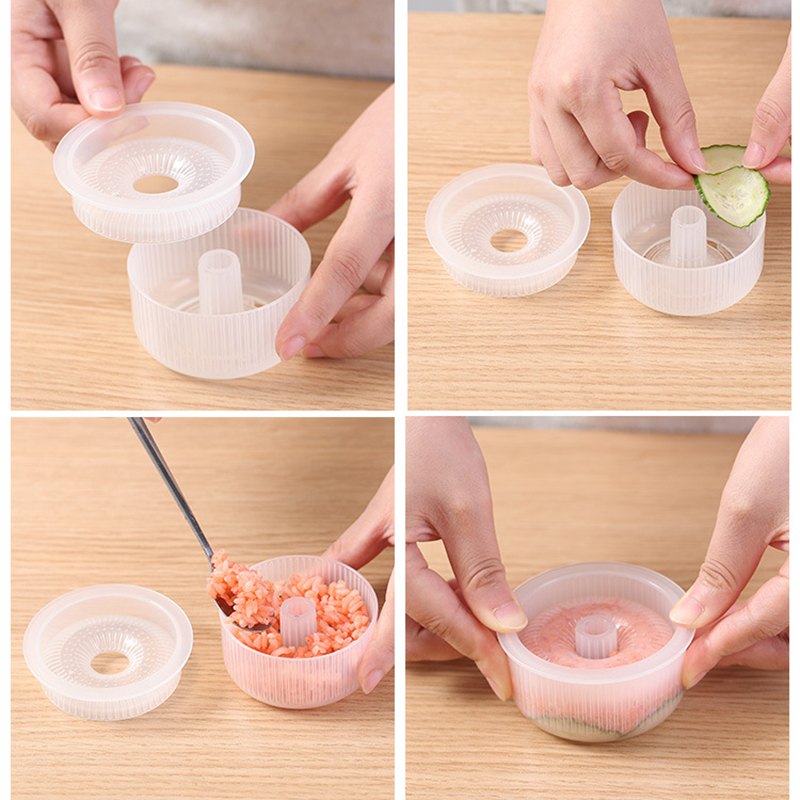 Donut Shape Onigiri Form Plastic Non-stick Sushi Maker DIY Easy Rice Ball Press Mold Seaweed Making Kit Kitchen Tool