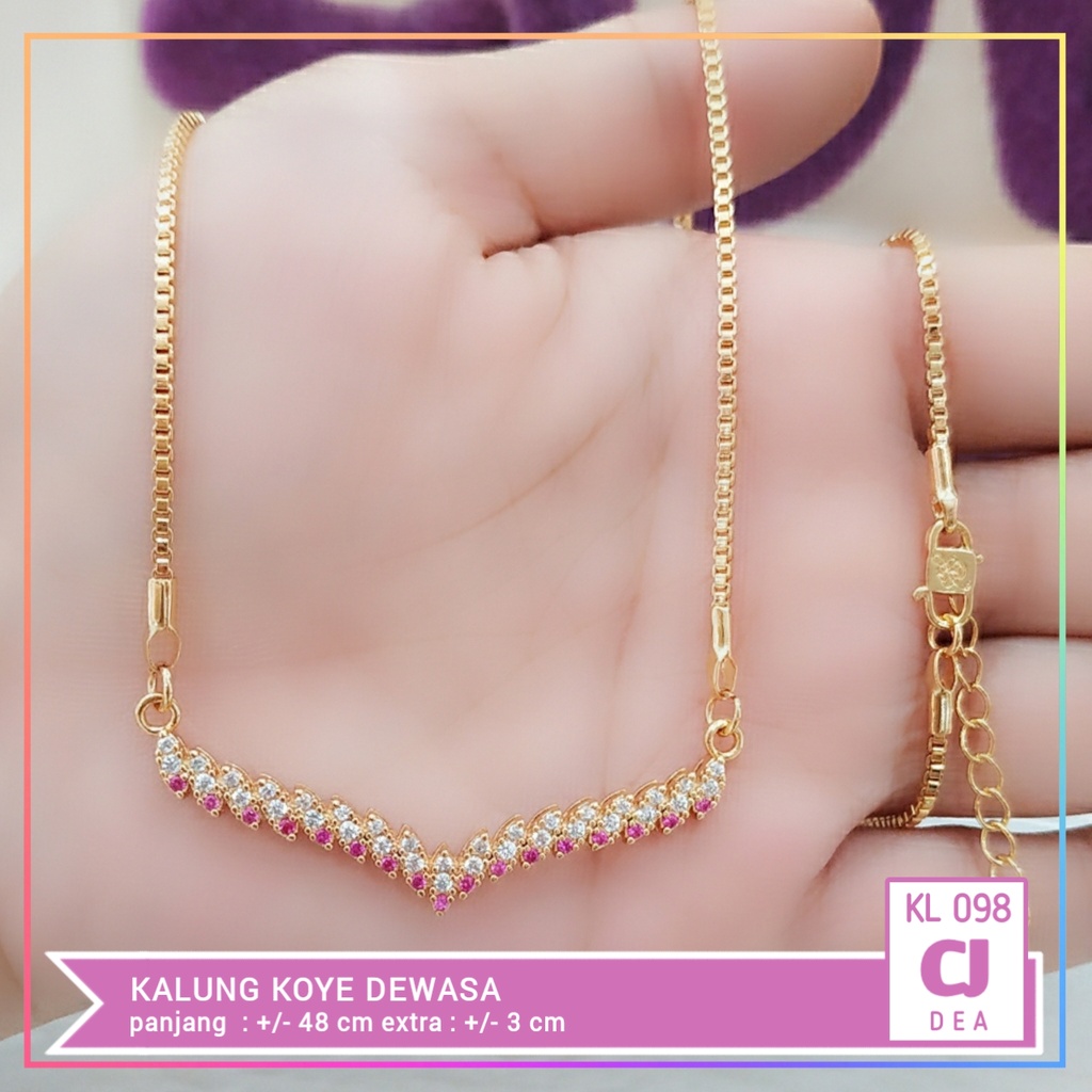 Kalung xuping kalung dewasa koye aurel permata kombi red perhiasan lapis emas gold KL 098