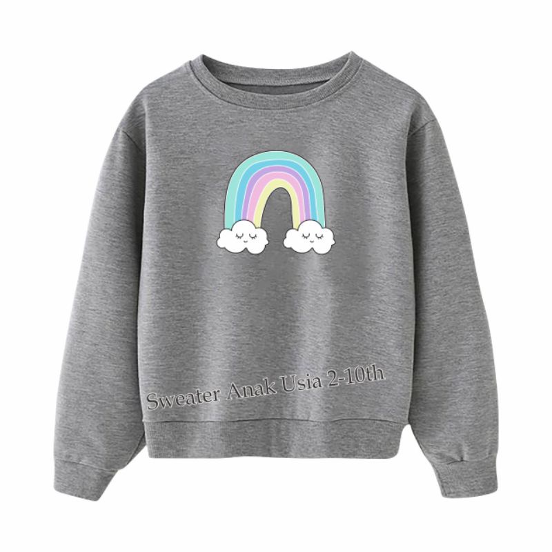 ((IB))SWEATER ANAK2 UNISEX/RAINBOW DIGITAL SABLON