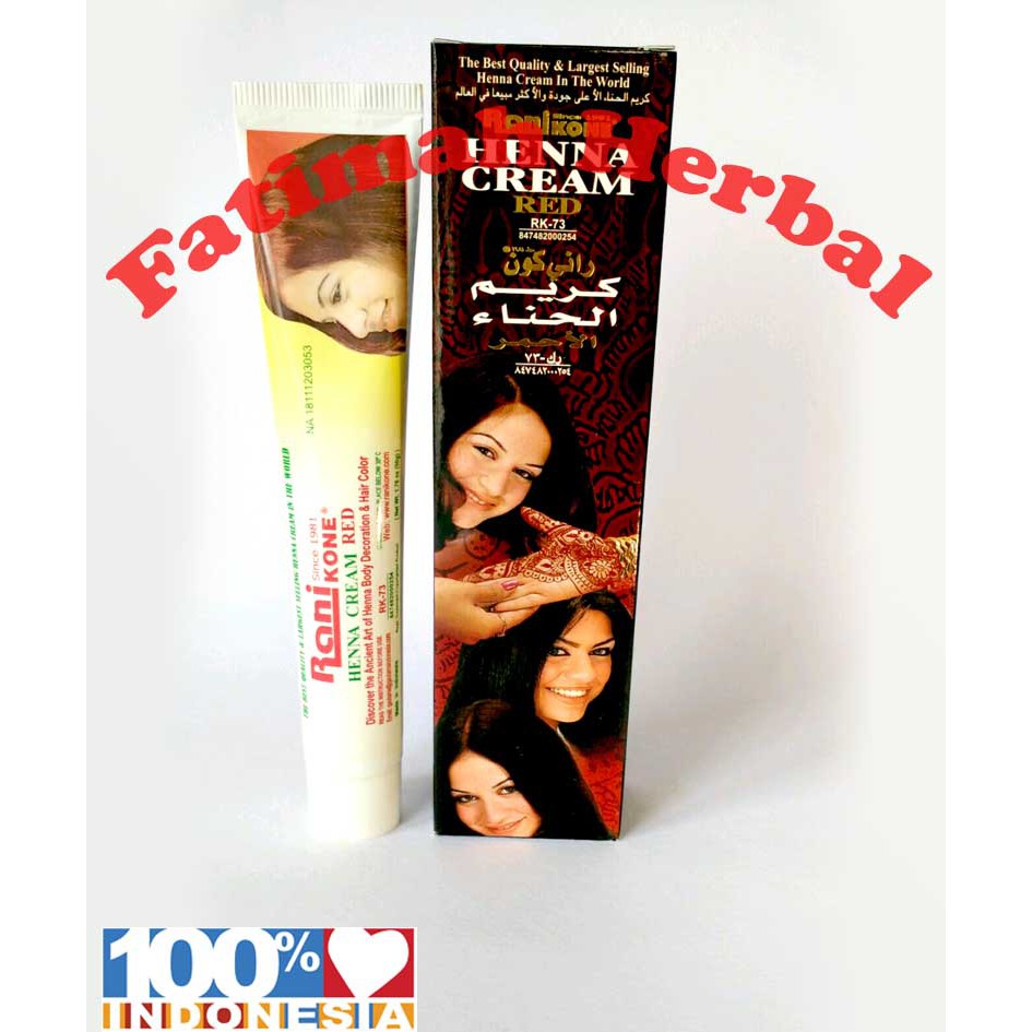 Diskon Rani Kone Red Henna Hair Color Cream Rk 72 Terbaru Shopee
