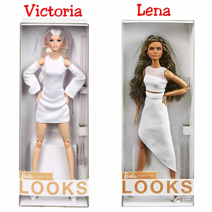 BARBIE MADE TO MOVE SIGNATURE LOOKS BLONDE VICTORIA OR BRUNETTE LENA VB949, BONEKA MURAH