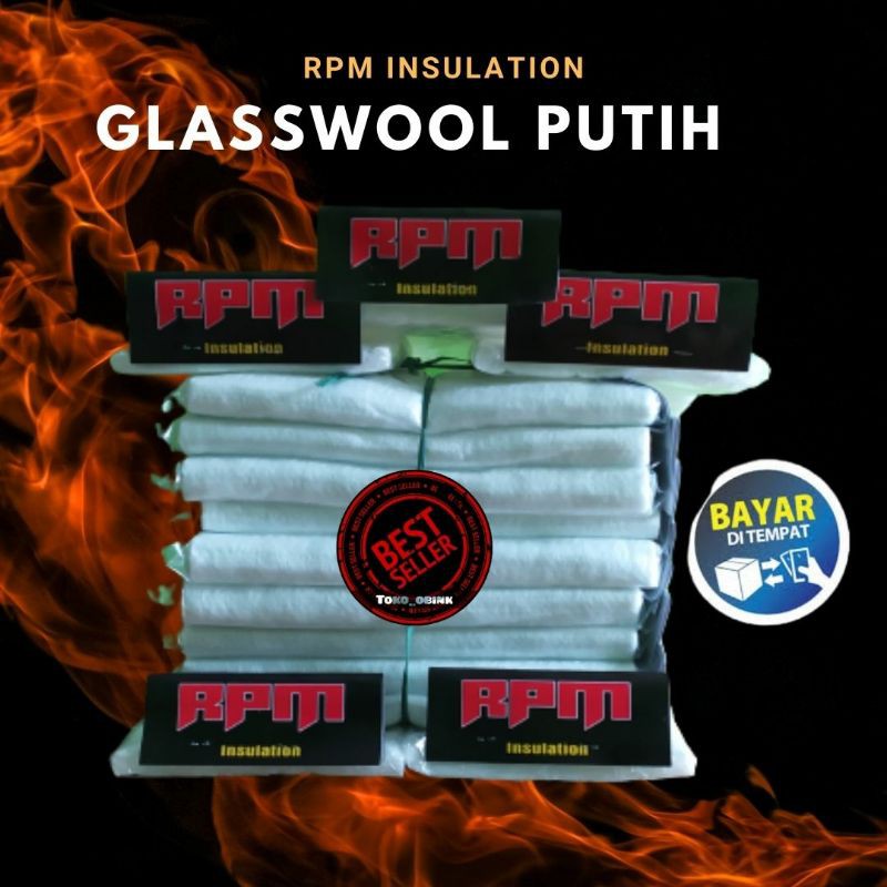 Glasswool Putih | Gasbul Knalpot | Glaswool Knalpot | Peredam Panas Knalpot | Peredam Knalpot Racing