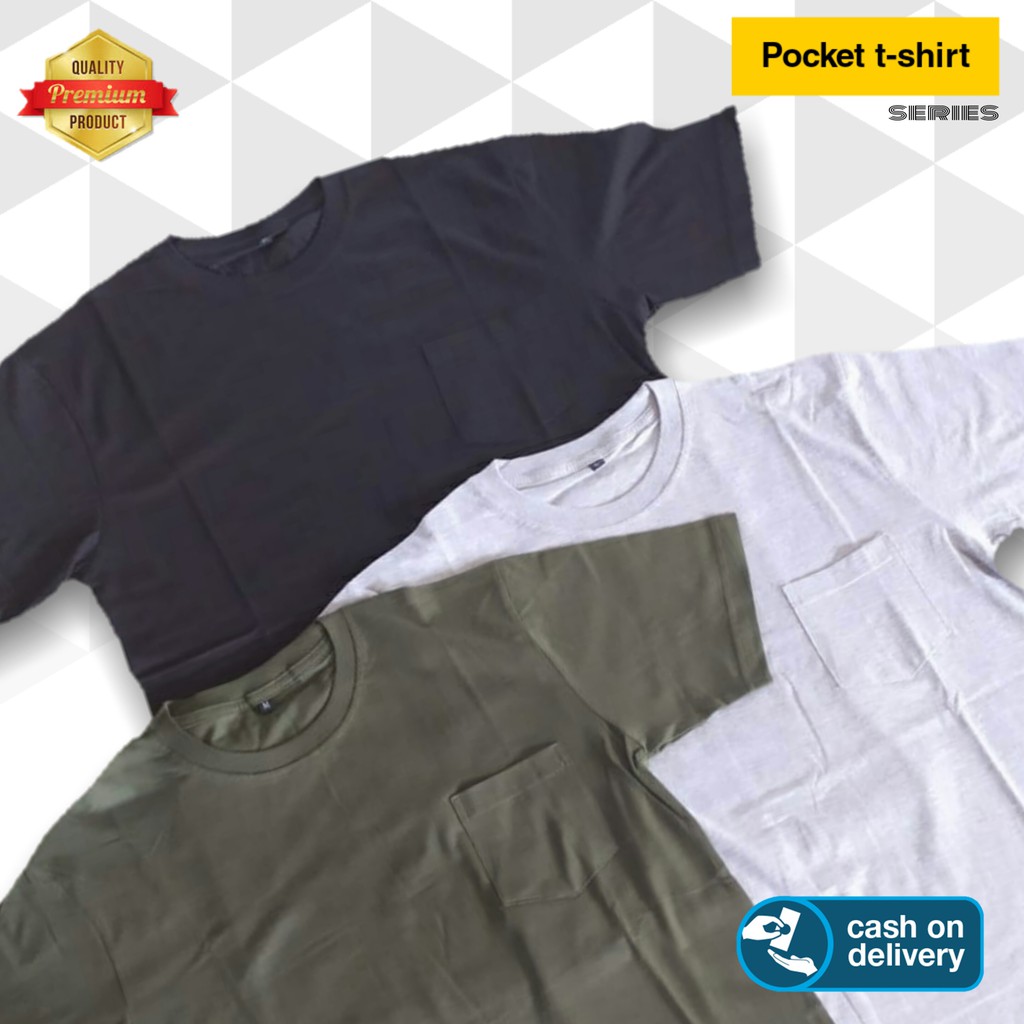 Kaos polos pocket premium