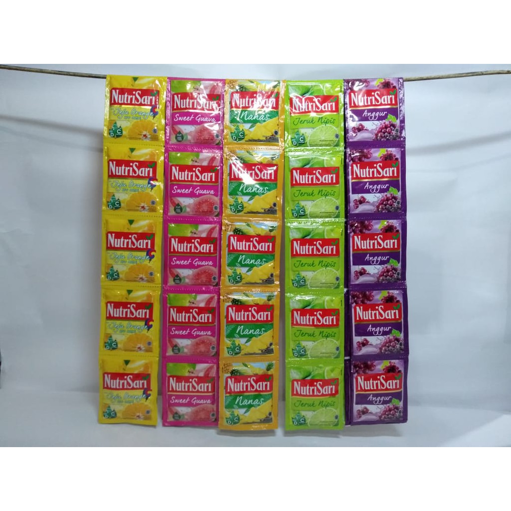 Nutrisari Renceng 14gr Isi 10 Sachet |Rasa Anggur|Kelapa Muda|Jeruk Nipis|Mangga|Florida Orange