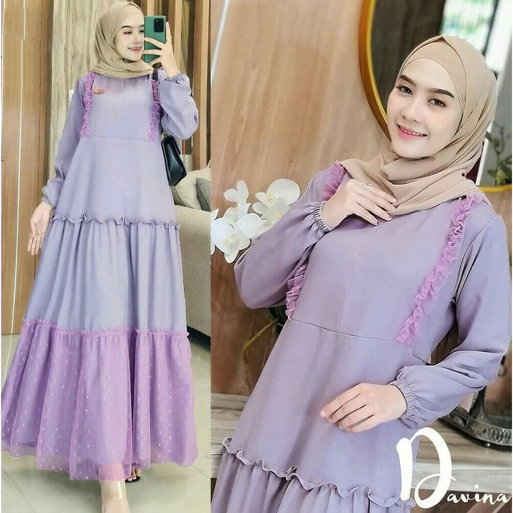 DAVINA MAXI AF Bahan MOSSCRAPE MIX TILE POLKADOT SIZE M L XL RESLETING DEPAN / BUSUI FRIENDLY Gamis Wanita Gamis Wanita Terbaru 2021 Gamis Murah Meriah Promo Gamis Remaja Gamis Muslim Kondangan Gamis Polos Gamis BEST SELLER