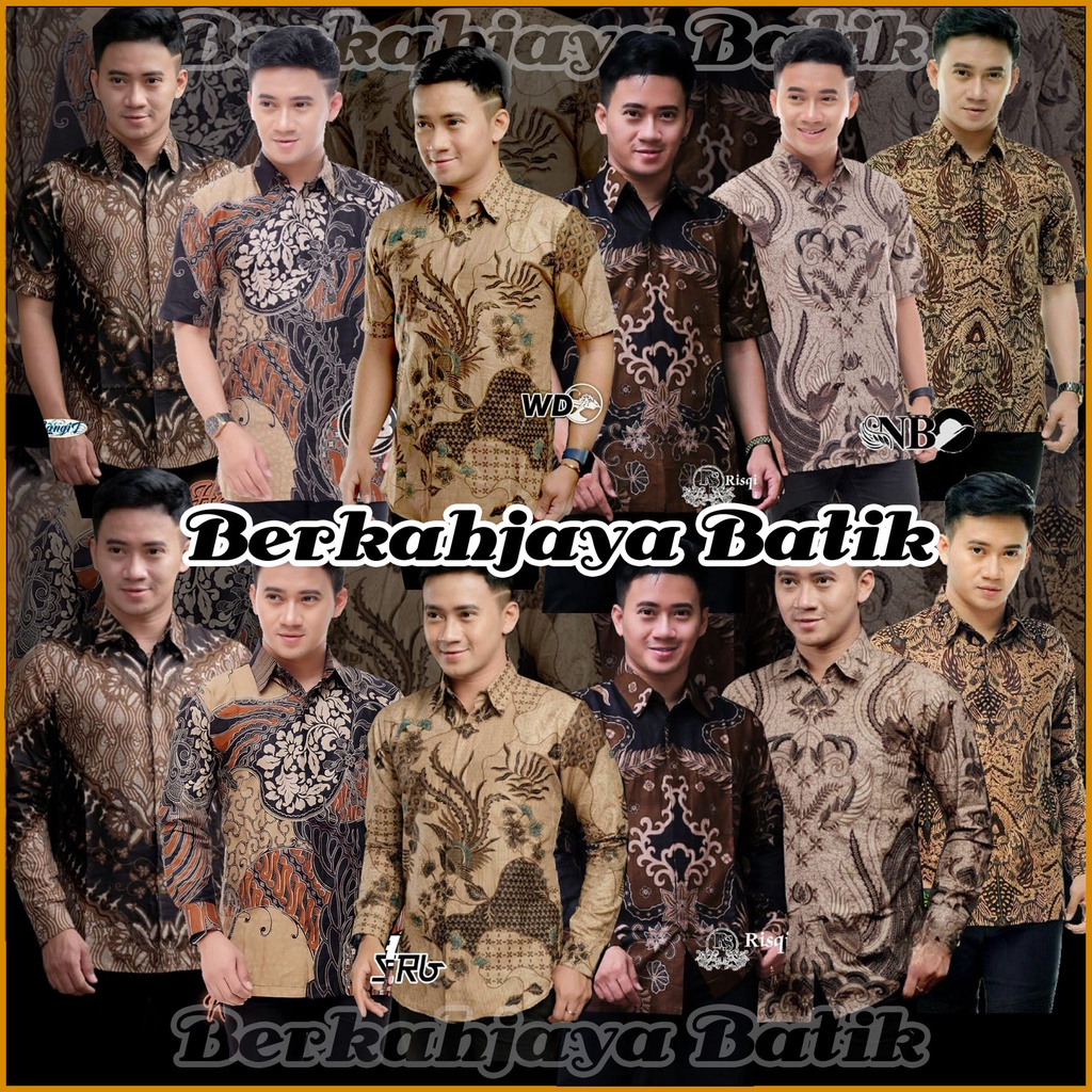 BROWN SERIES BATIK PRIA PENDEK KEMEJA PENDEK DAN PANJANG SERAGAM Baju Batik Pria Gus Azmi Syubbanul Muslimin Batik Katun Halus Hadroh Azzahir Hilwa Ala Santri Modern